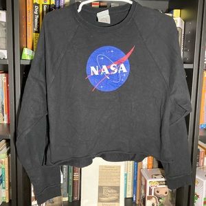 NASA XL Long Sleeve Crop Top Shirt
